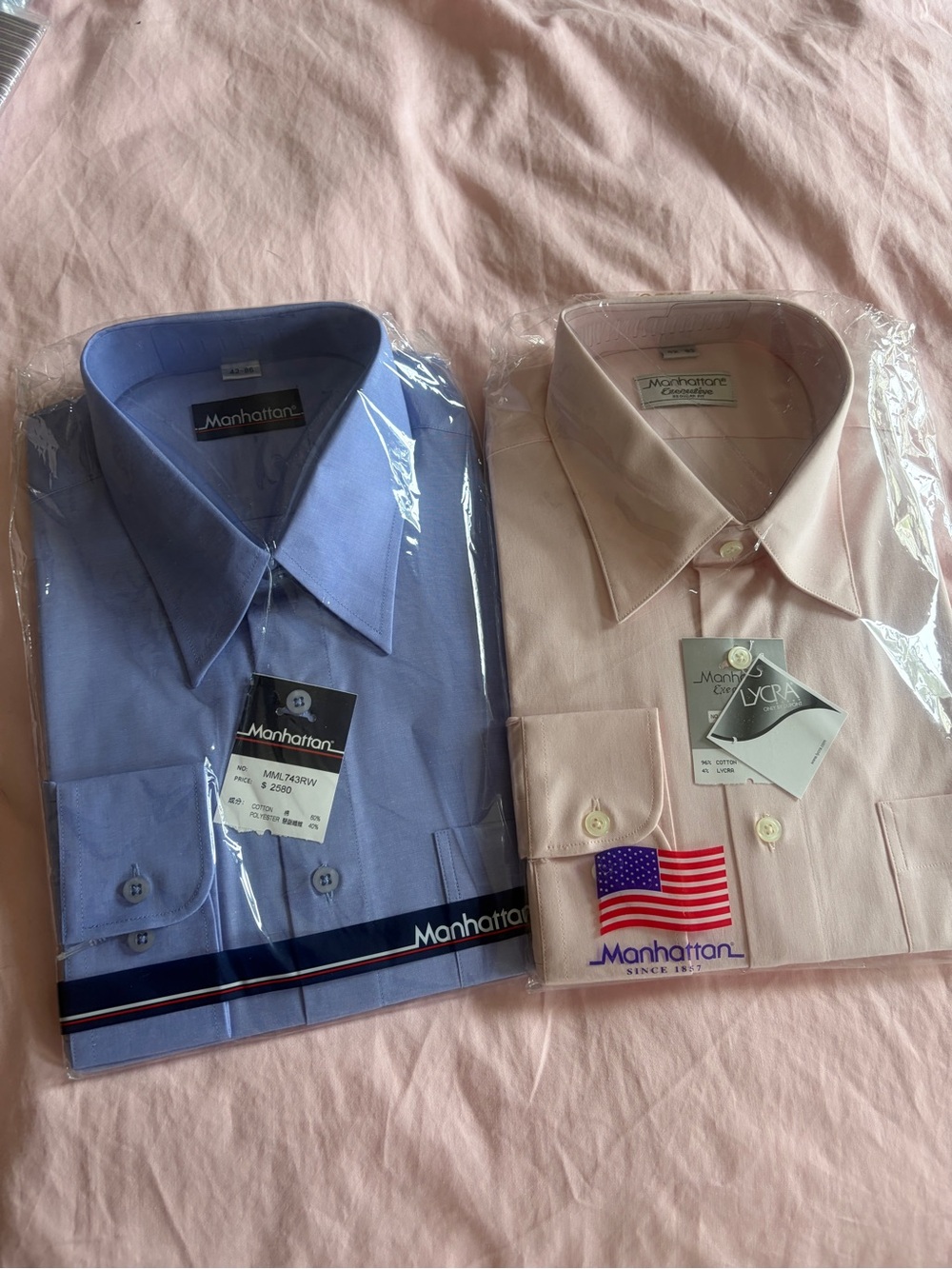 Source Unknown Manhattan Men’s Dress Shirts - Light Blue & Light Pink